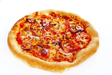 Pizza on white background. Easy to cutout.
