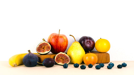 Organic autumn seasonal fruits.