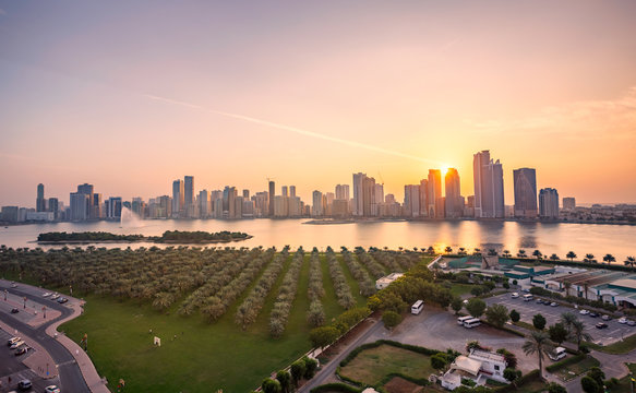 Sharja skyline Dubai UAE