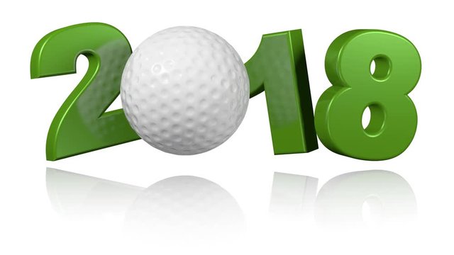 Golf ball 2018 in infinite rotation