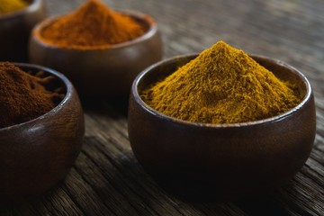 Various spices arranged in bowl