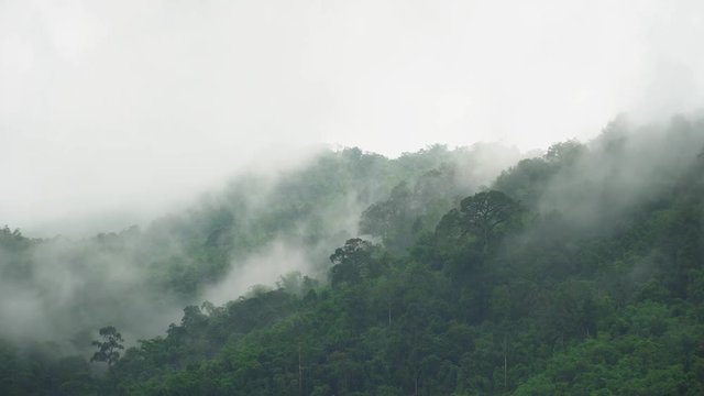 Beautiful cloudy over mountain rainy season, Inspirational Motivational Nature Background, rainy season in Thailand.
