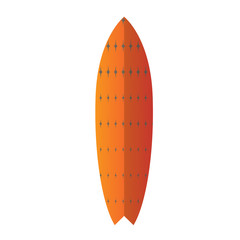 Isolated surfboard on a white background, Vector illustration