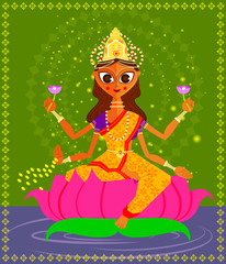 illustration of Goddess maa laxmi for Navaratri (Happy Dussehra)