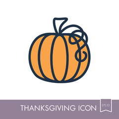 Pumpkin icon. Harvest. Thanksgiving vector