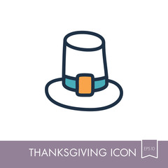 Pilgrim hat icon. Harvest. Thanksgiving vector