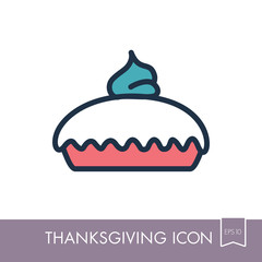 Thanksgiving Pie icon. Harvest. Thanksgiving