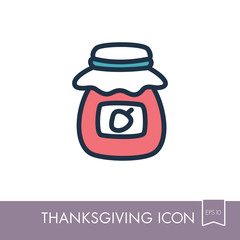 Jam jar icon. Harvest. Thanksgiving vector