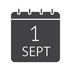 September 1st date glyph icon