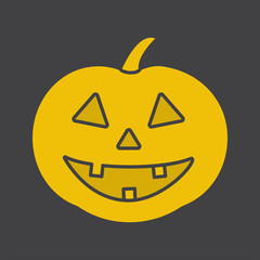 Halloween pumpkin glyph color icon