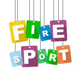 Colorful vector flat design background fire sport. It is well adapted for web design.