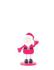 Santa Claus toy isolated on white background. Copy space
