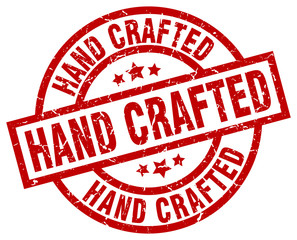 hand crafted round red grunge stamp