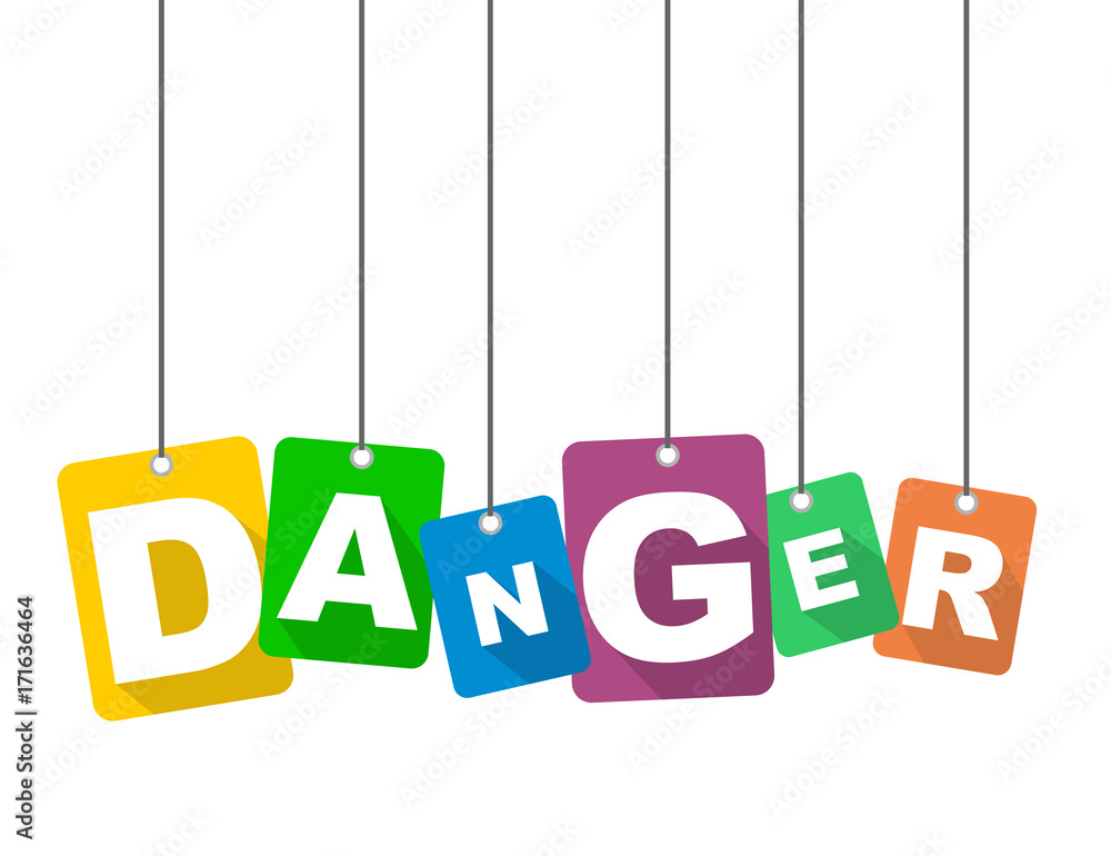 Fototapete colorful vector flat design background danger. it is well adapted for web design.