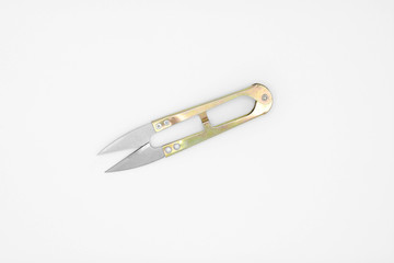 antique scissors isolated on white background