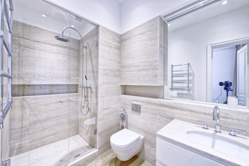 Naklejka na ściany i meble Interior design stylish bathroom luxury house.