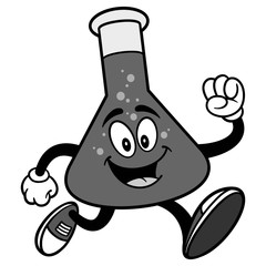 Chemistry Flask Running Illustration