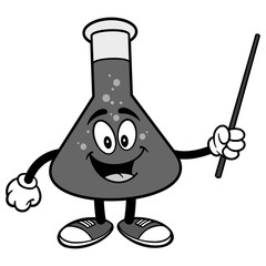 Fototapeta premium Chemistry Flask with Pointer Illustration