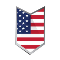Isolated american badge on a white background, Vector illustration