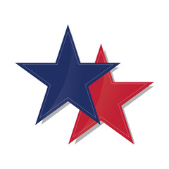 Pair of colored american stars on a white background, Vector illustration