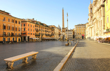 Fototapeta na wymiar View of Navona Square (Piazza Navona) in Rome, Italy.