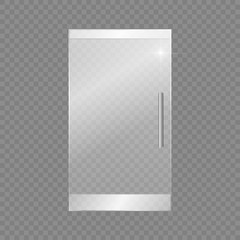 Transparent glass door, isolated, vector illustration