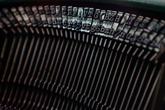 Metal Types Arranged in a Row