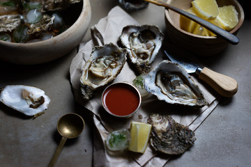 Oysters on half shell.