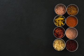 Various type spices in bowl 