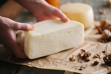 Mixed cheese on the table