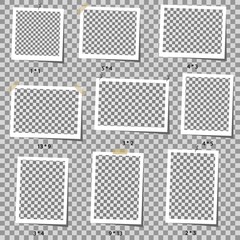 Realistic vector photo frame. Template photo design. Vector illustration