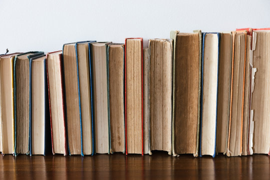 Row of vintage books