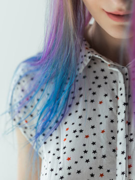 Girl with dyed hair