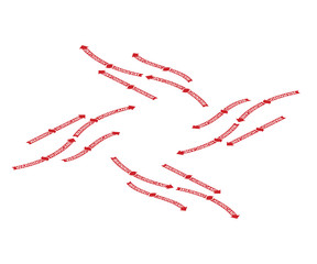 Warning Hurricane isometric red symbol and arrows on a white background. Flat vector illustration EPS 10