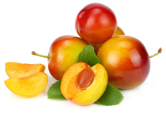 Fototapeta na wymiar fresh plum fruit isolated on white background