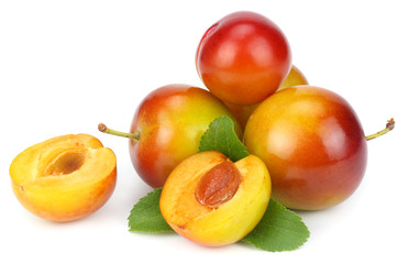 Fototapeta na wymiar fresh plum fruit isolated on white background