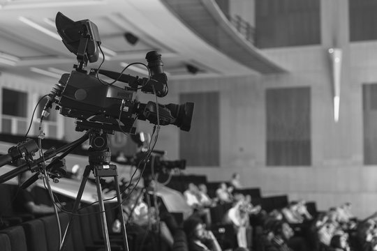 A camcorder recording during a congress
