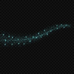 glow light effect stars bursts with sparkles isolated. magic dust particles. Vector illustration sparkling comet tail on transparent background.
