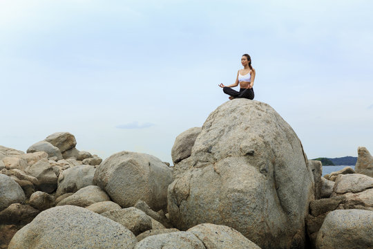 Asian girl doing Yoga