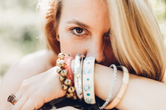 Beautiful woman in nature