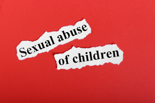 Sexual abuse of children. Word sexual abuse of children on a piece of paper. Concept Image.
