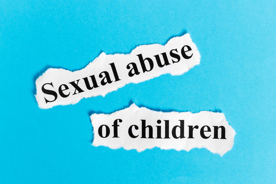 Sexual abuse of children. Words sexual abuse of children on a piece of paper. Concept Image.