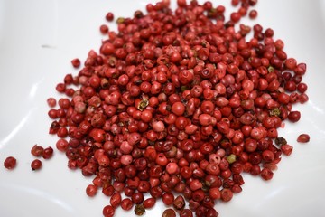 close up red pepper on plate 