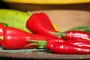 Paprika und Pepperoni