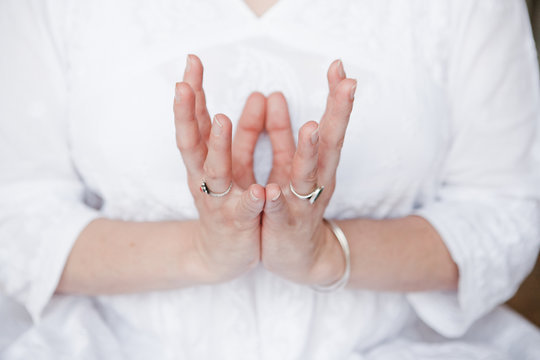 Woman Doing Yoga Mudra