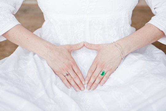 Woman doing yoga mudra