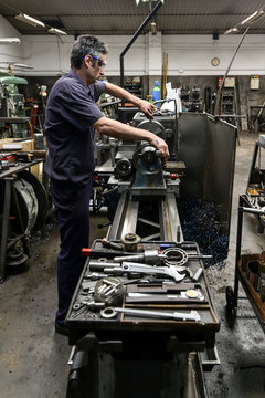 Man working in a metal workshop