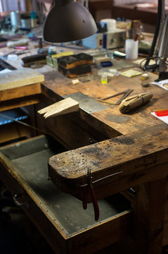 Working table of a jeweler