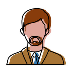 Businessman avatar cartoon icon vector illustration graphic design