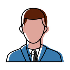 Businessman avatar cartoon icon vector illustration graphic design